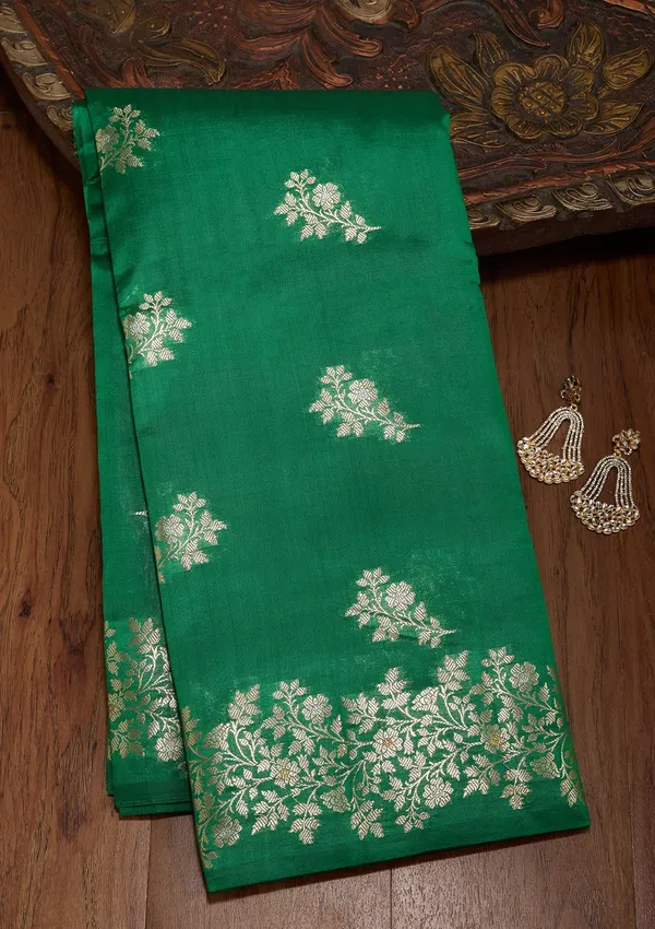 Rama_Green_Zariwork_Gold_Pure_Silk_Silk_Saree
