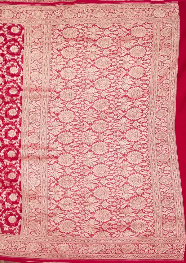 Rani_Pink_Zariwork_Georgette_Silk_Saree
