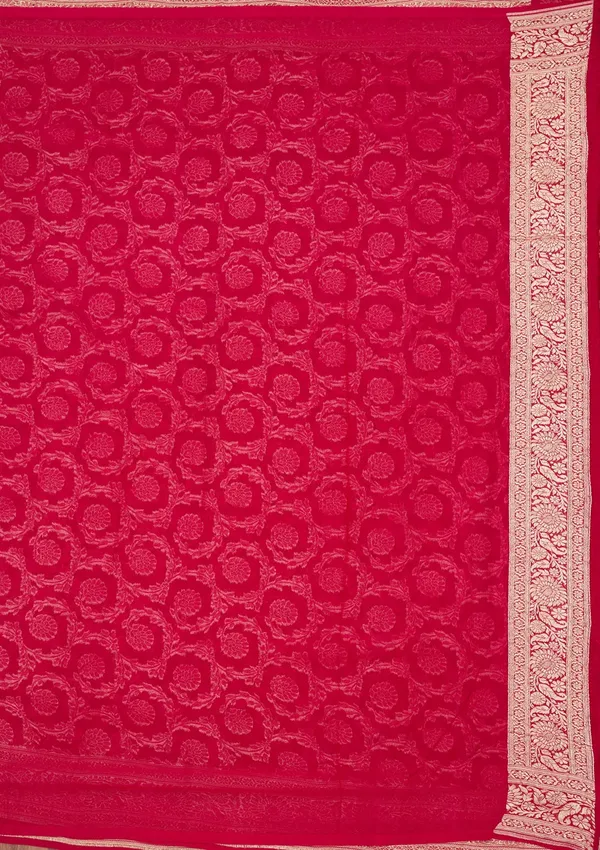 Rani_Pink_Zariwork_Georgette_Silk_Saree