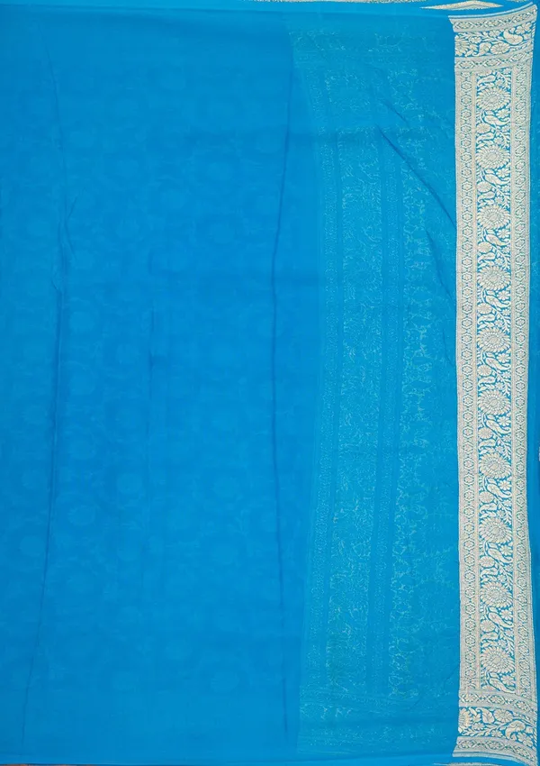 Blue_Zariwork_Georgette_Silk_Saree