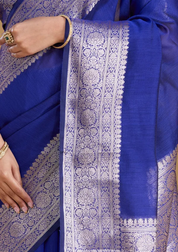 Royal_Blue_Zariwork_Gold_Art_Silk_Silk_Saree