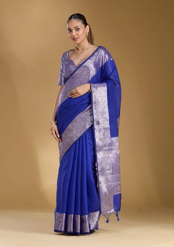 Royal_Blue_Zariwork_Gold_Art_Silk_Silk_Saree
