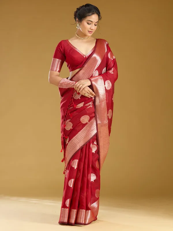 Red_Zariwork_Gold_Art_Silk_Silk_Saree