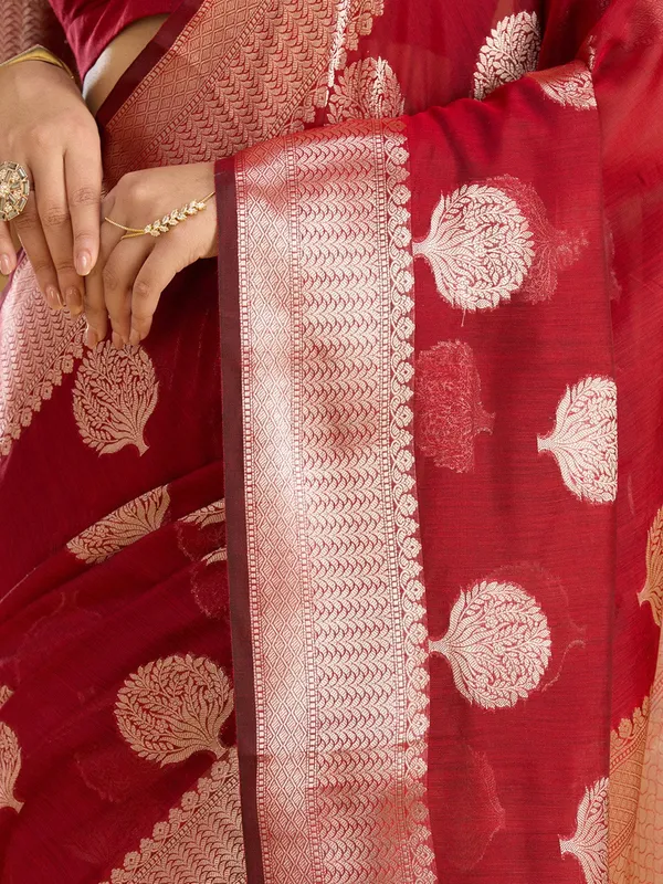 Red_Zariwork_Gold_Art_Silk_Silk_Saree