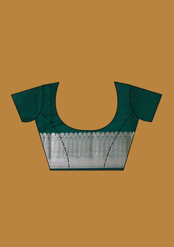 Bottle_Green_Zariwork_Gold_Art_Silk_Silk_Saree