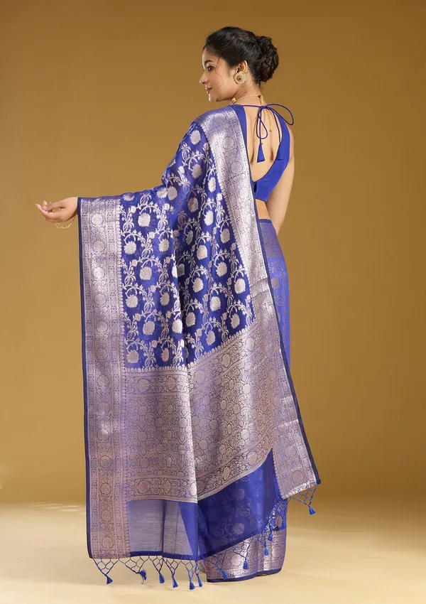 Royal_Blue_Zariwork_Cotton_Silk_Saree