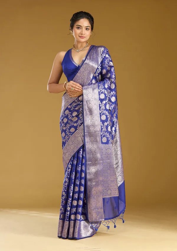 Royal_Blue_Zariwork_Cotton_Silk_Saree