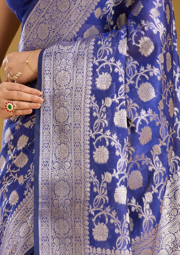 Royal_Blue_Zariwork_Cotton_Silk_Saree