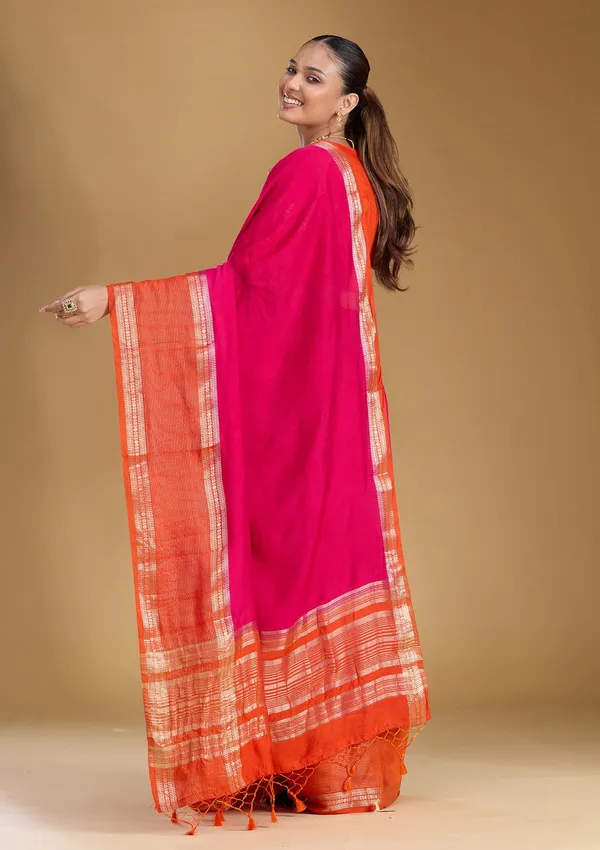 Rani_Pink_Zariwork_Gold_Art_Silk_Silk_Saree