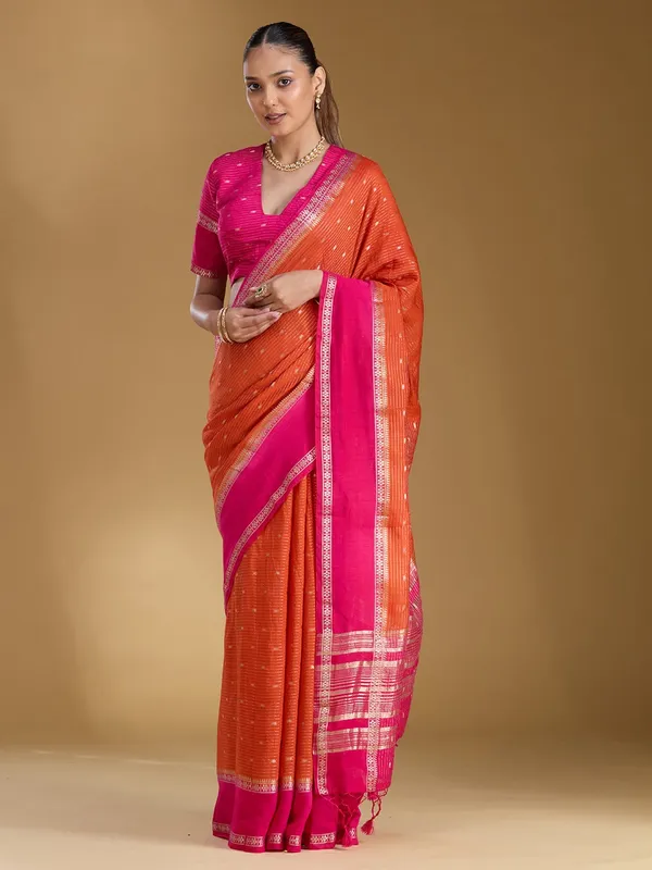 Orange_Zariwork_Gold_Art_Silk_Silk_Saree