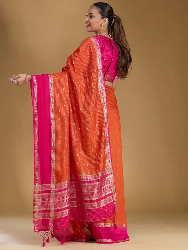 Orange_Zariwork_Gold_Art_Silk_Silk_Saree