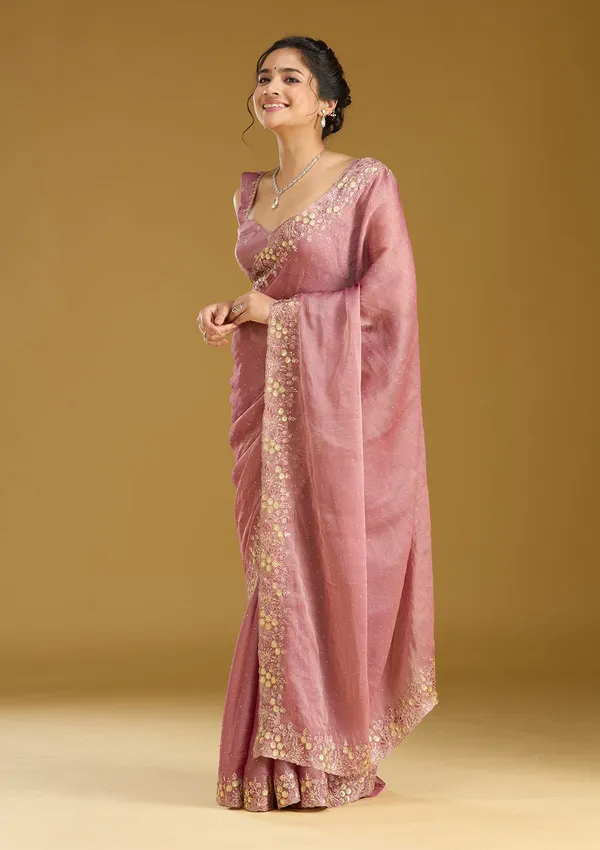 Onion_Pink_Zariwork_Gold_Tissue_Saree