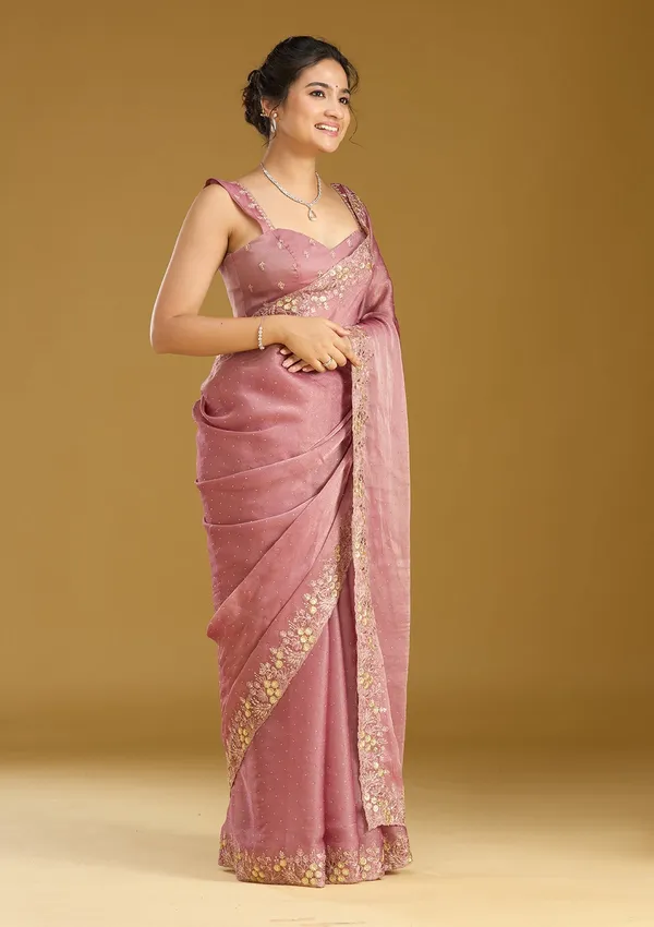Onion_Pink_Zariwork_Gold_Tissue_Saree