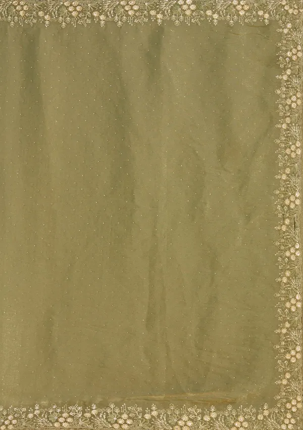 Mehandi_Green_Zariwork_Gold_Tissue_Saree