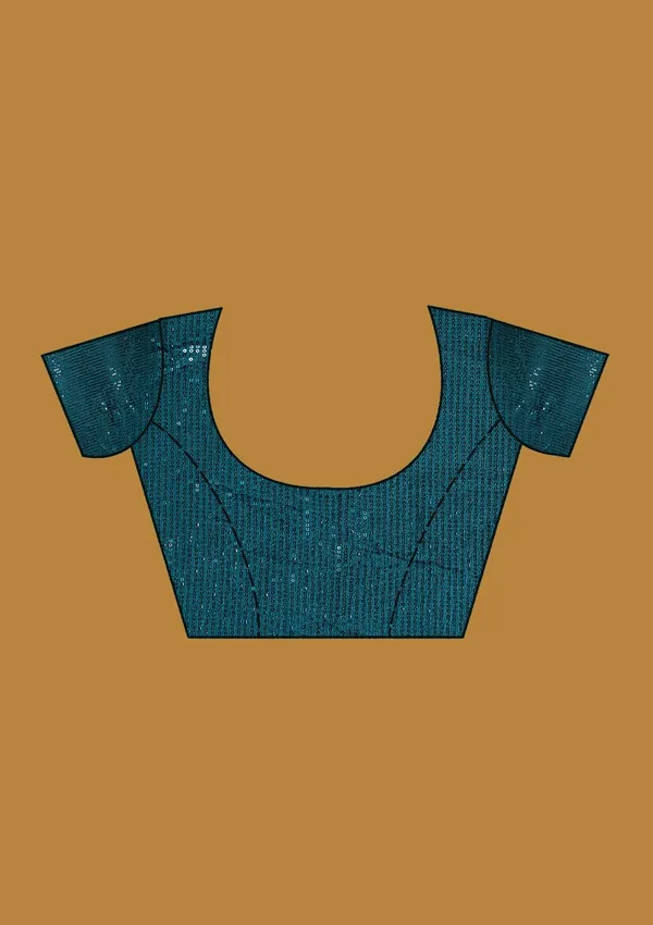 Teal_Green_Sequins_Chiffon_Saree