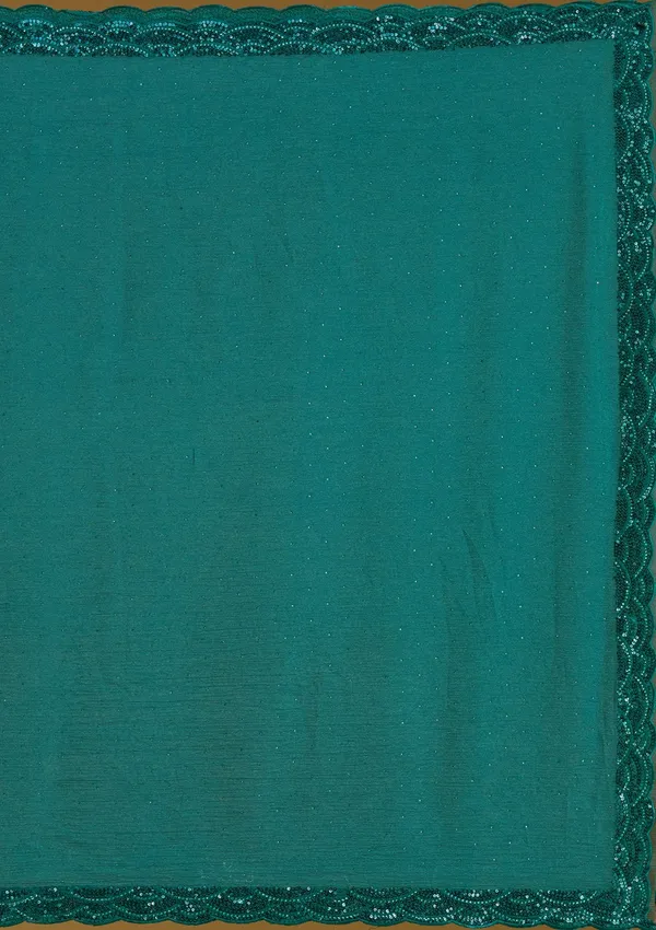 Teal_Green_Sequins_Chiffon_Saree