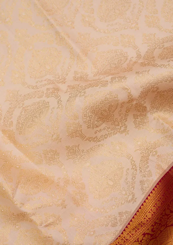 Cream_Zariwork_Gold_Pure_Silk_Silk_Saree