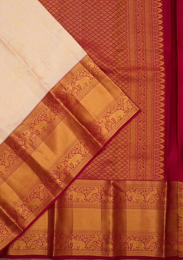 Cream_Zariwork_Gold_Pure_Silk_Silk_Saree