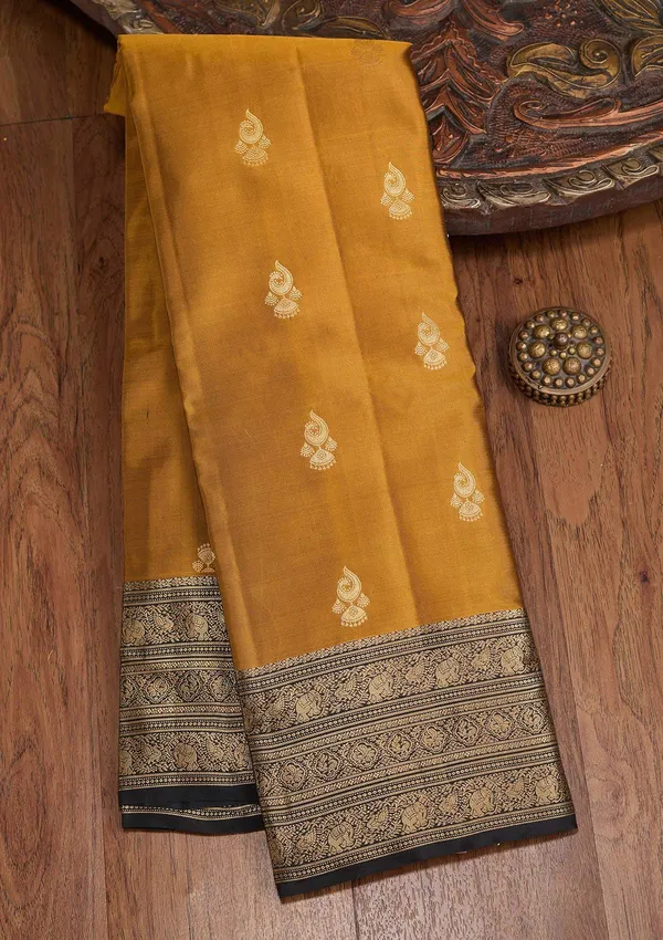 Mustard_Zariwork_Gold_Pure_Silk_Silk_Saree