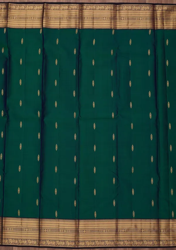 Peacock_Green_Zariwork_Gold_Silk_Silk_Saree
