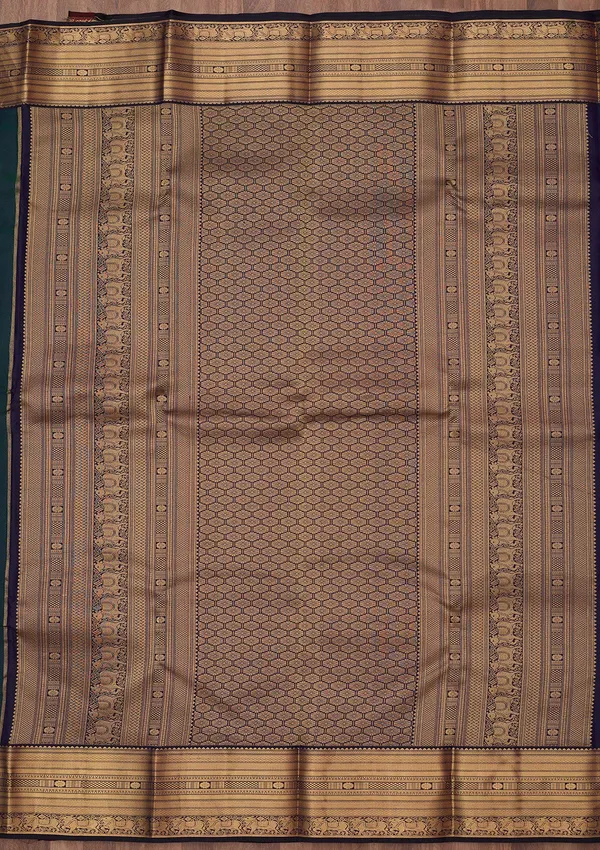 Peacock_Green_Zariwork_Gold_Silk_Silk_Saree