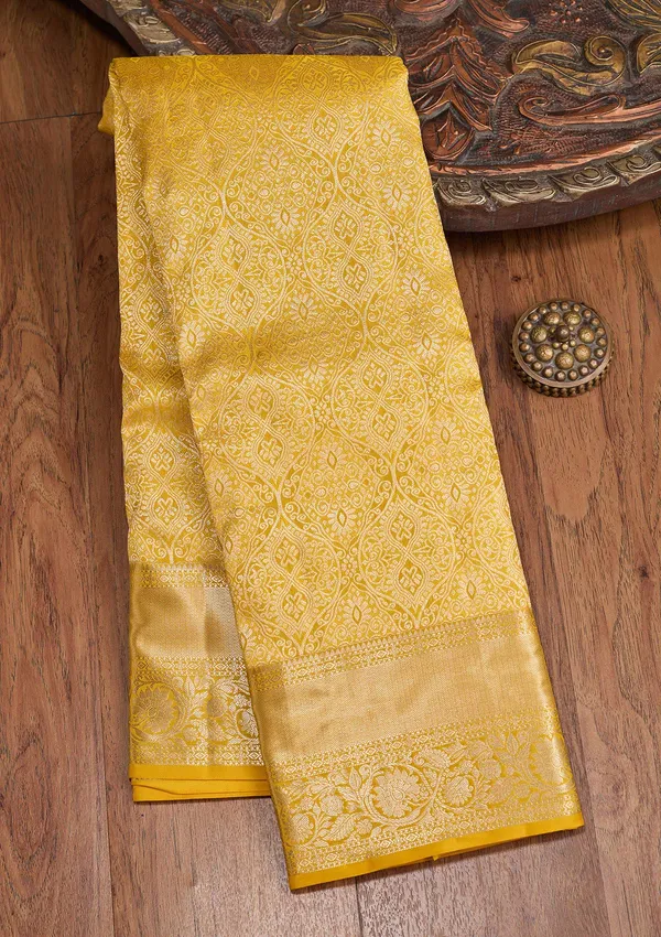 Yellow_Zariwork_Silver_Pure_Silk_Silk_Saree
