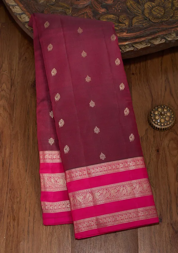 Brown_Zariwork_Gold_Pure_Silk_Silk_Saree