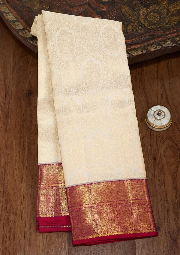 Off_White_Zariwork_Gold_Pure_Silk_Silk_Saree