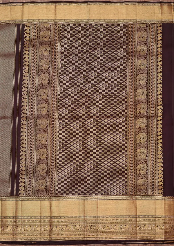 Brown_Zariwork_Gold_Pure_Silk_Silk_Saree