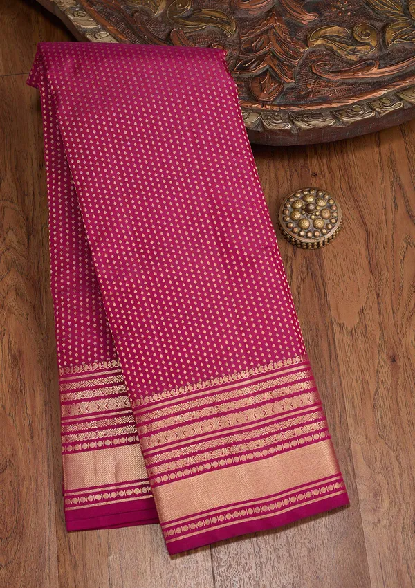Wine_Zariwork_Gold_Pure_Silk_Silk_Saree