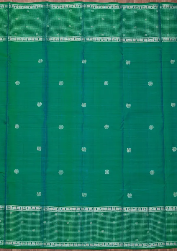 Peacock_Blue_Zariwork_Gold_Pure_Silk_Silk_Saree