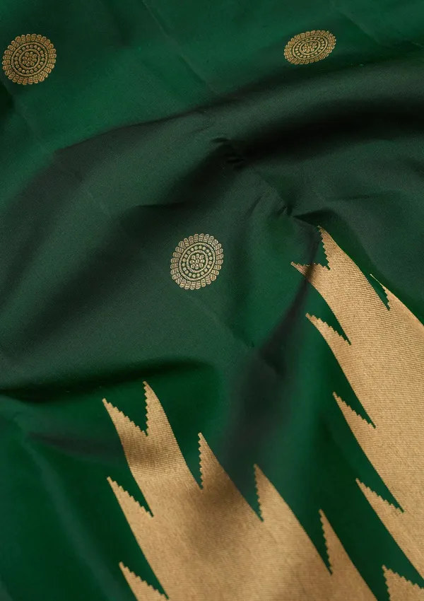 Bottle_Green_Zariwork_Gold_Silk_Silk_Saree