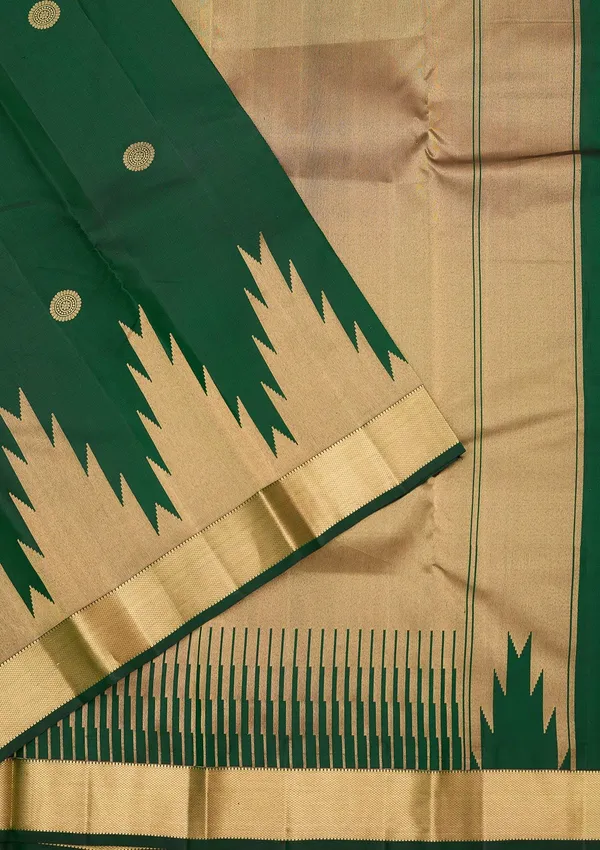 Bottle_Green_Zariwork_Gold_Silk_Silk_Saree