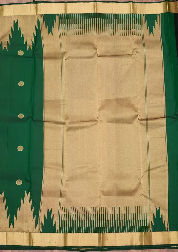 Bottle_Green_Zariwork_Gold_Silk_Silk_Saree