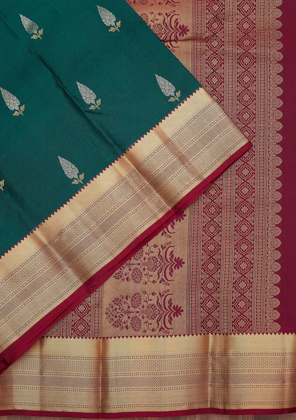 Rama_Green_Zariwork_Gold_Pure_Silk_Silk_Saree