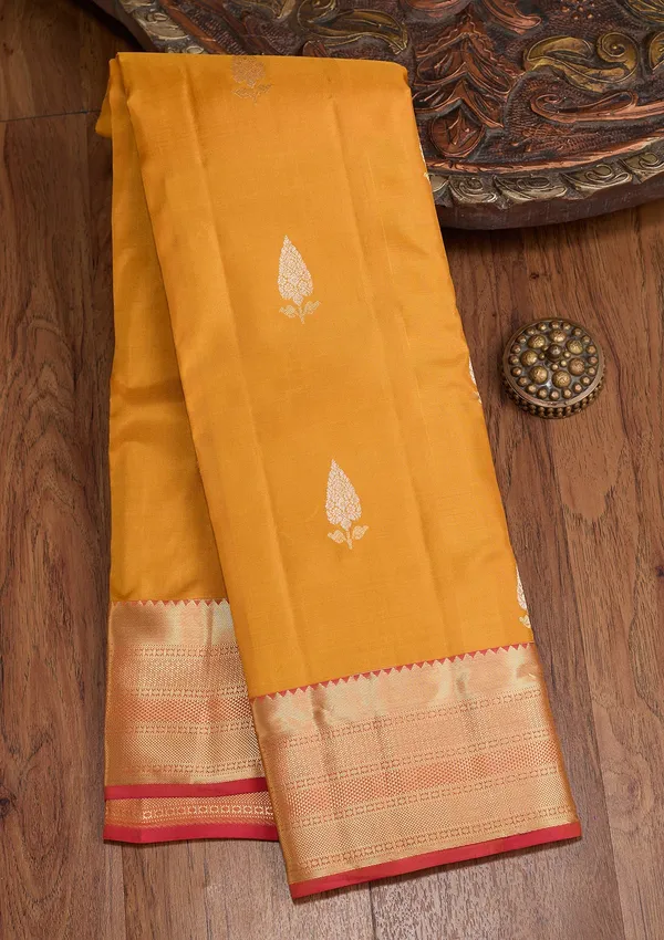 Mustard_Zariwork_Gold_Pure_Silk_Silk_Saree
