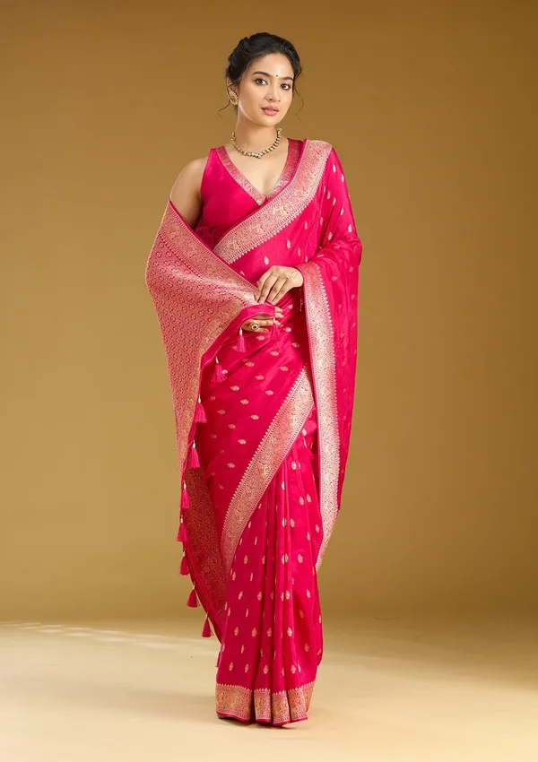 Rani_Pink_Zariwork_Gold_Silk_Silk_Saree
