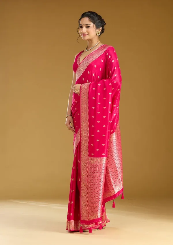 Rani_Pink_Zariwork_Gold_Silk_Silk_Saree
