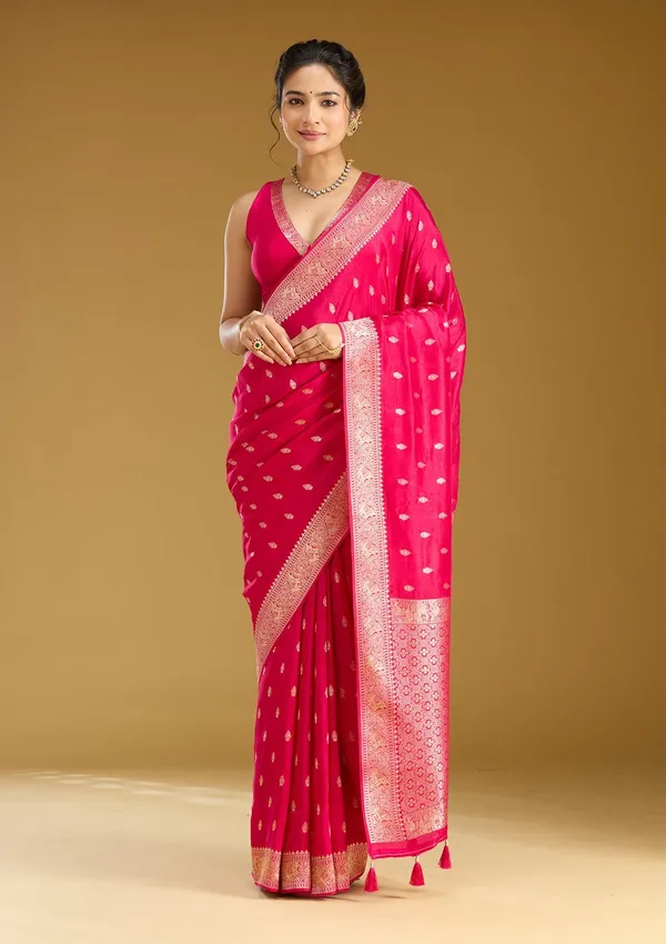 Rani_Pink_Zariwork_Gold_Silk_Silk_Saree