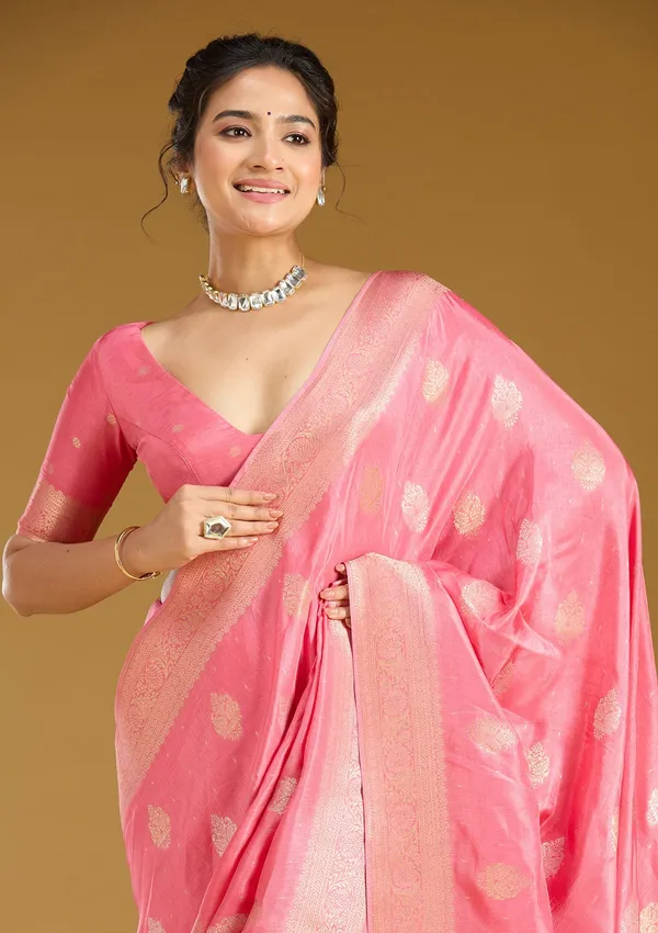 Pink_Zariwork_Gold_Silk_Silk_Saree