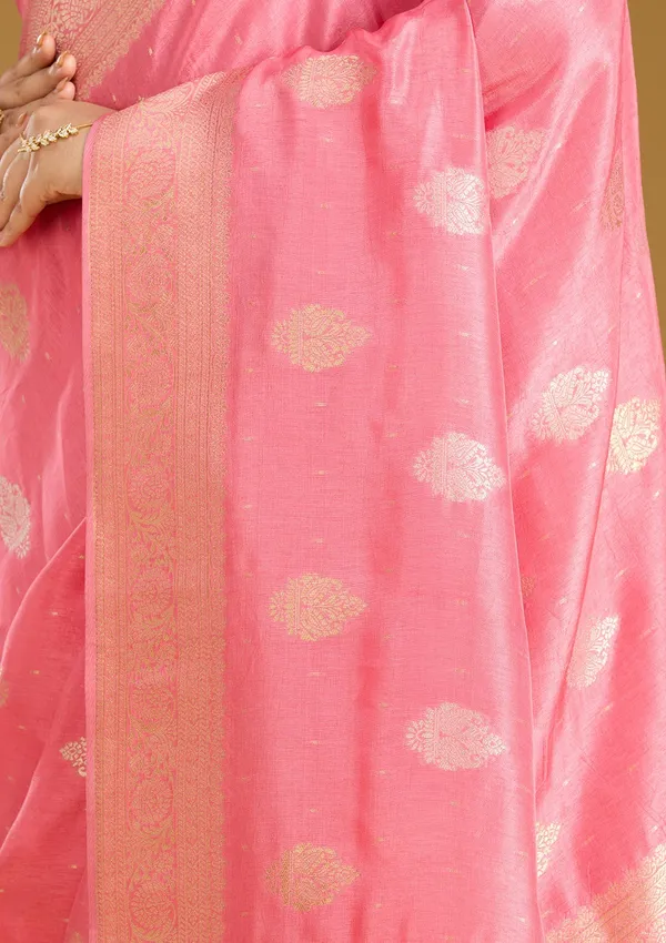 Pink_Zariwork_Gold_Silk_Silk_Saree