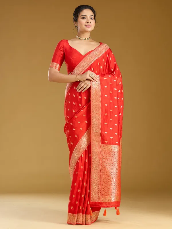 Orange_Zariwork_Gold_Silk_Silk_Saree