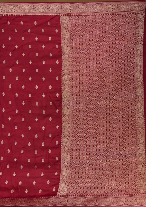 Maroon_Zariwork_Gold_Silk_Silk_Saree