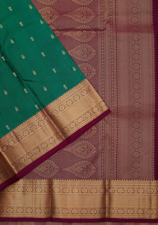 Rama_Green_Zariwork_Gold_Pure_Silk_Silk_Saree