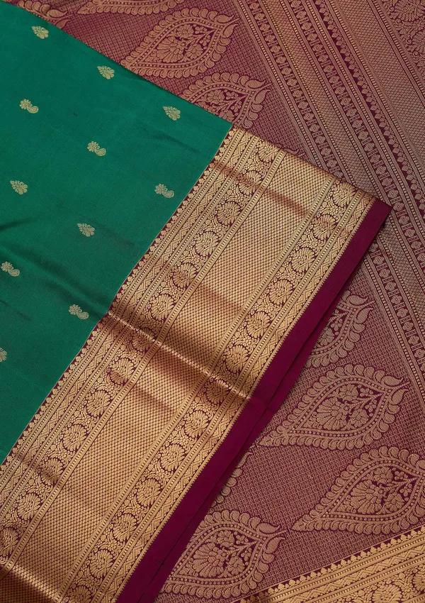 Rama_Green_Zariwork_Gold_Pure_Silk_Silk_Saree