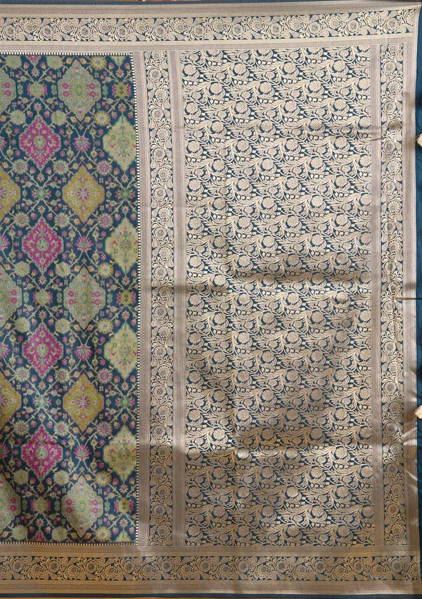 Peacock_Blue_Zariwork_Silver_Art_Silk_Silk_Saree