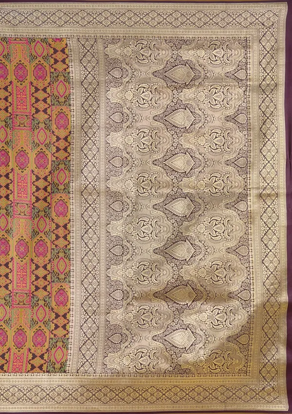 Wine_Zariwork_Gold_Art_Silk_Silk_Saree