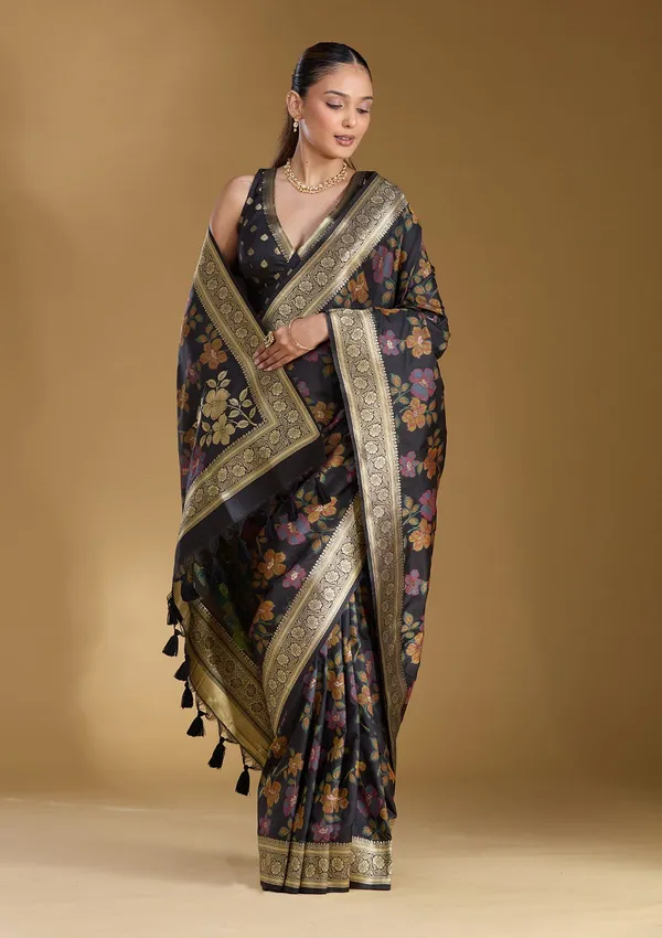 Black_Zariwork_Gold_Art_Silk_Silk_Saree