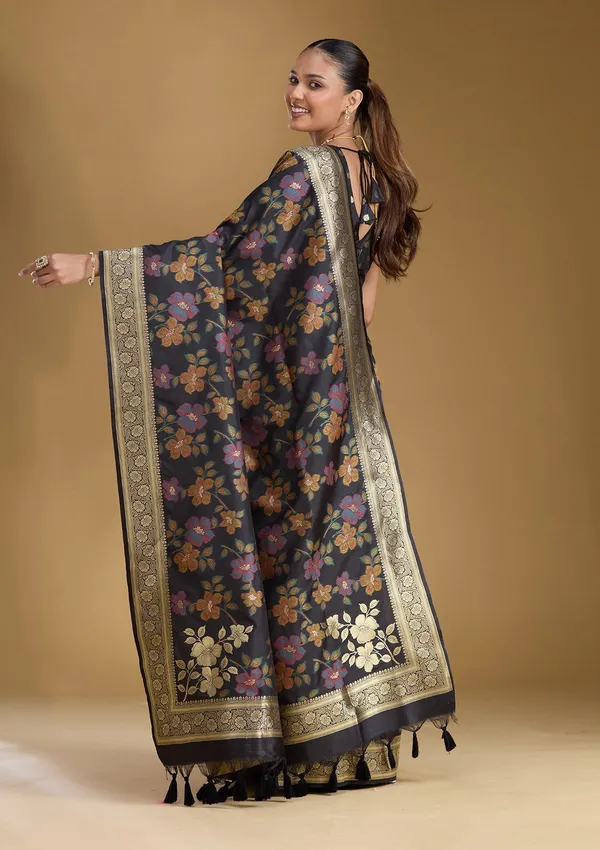 Black_Zariwork_Gold_Art_Silk_Silk_Saree
