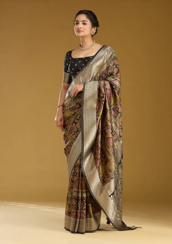 Black_Zariwork_Silver_Art_Silk_Silk_Saree
